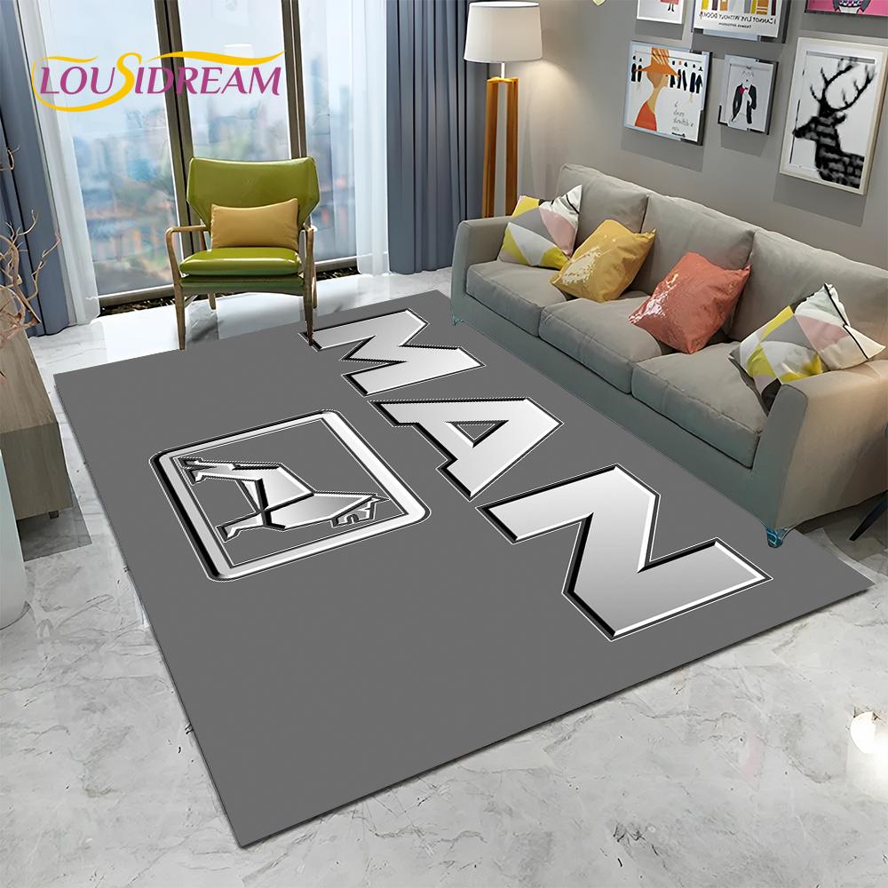 Muž Kamion Logo Série 3D Tisk HD Koberec pro Domácí Obývací Pokoj Ložnici Pohovku Rohožka Dekorace, Dětský Koberec Protiskluzová Podložka