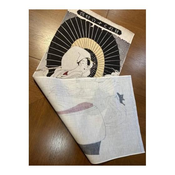 Ukiyo-e Tenugui Towel by Yoshitoshi Tsukioka: "The Heron Maiden", 100% Cotton, Japan