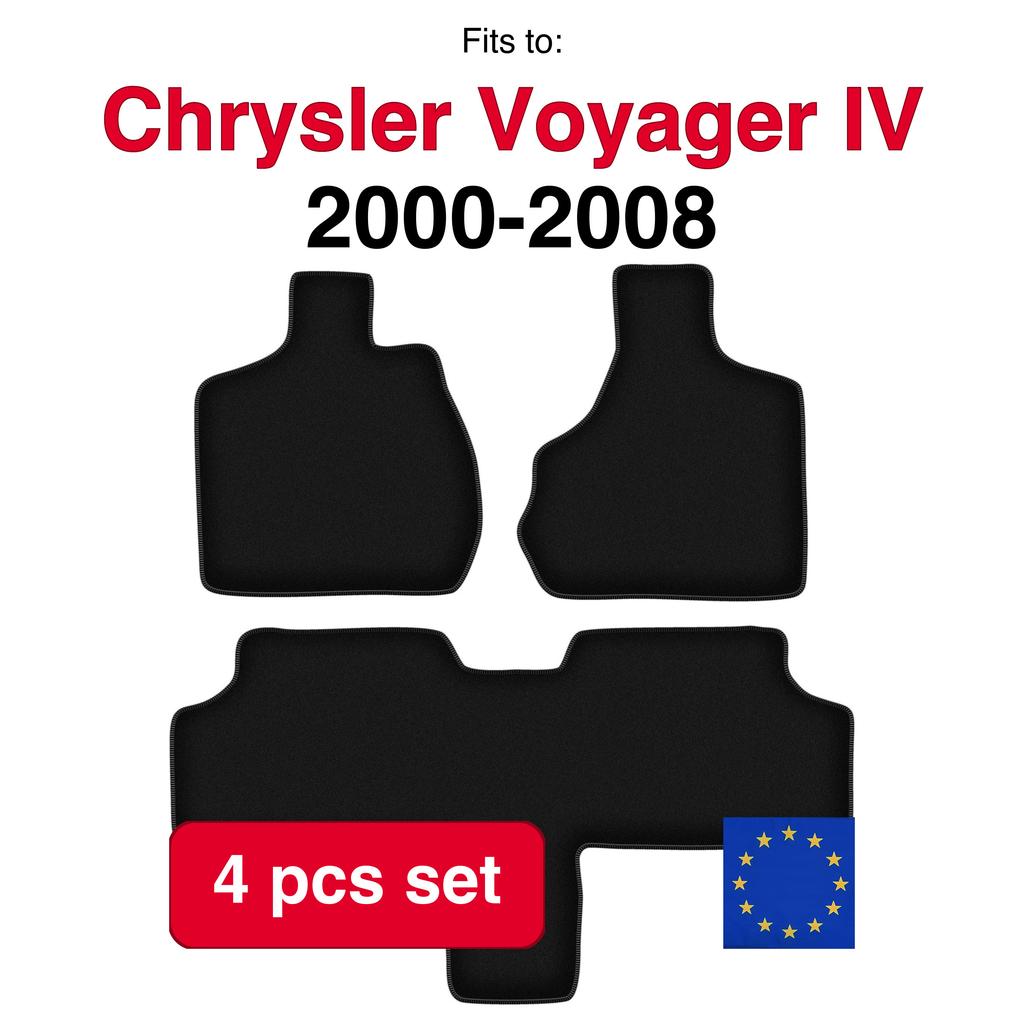 Velour Car Mats Basic For Chrysler Town&Country Iv 7-Seater (2000-2008)