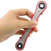Refrigeration Ratchet Wrench Conditioning Service Wrench 4 Different Sizes - 1/4 X 3/16 Square X 3/8 X 5/16 Square