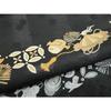 Used Heiwaya Kimono - 9-inch Nagoya Obi, Treasure-filled Pattern, Black, Pure Silk, Masterpiece CABI0257hy
