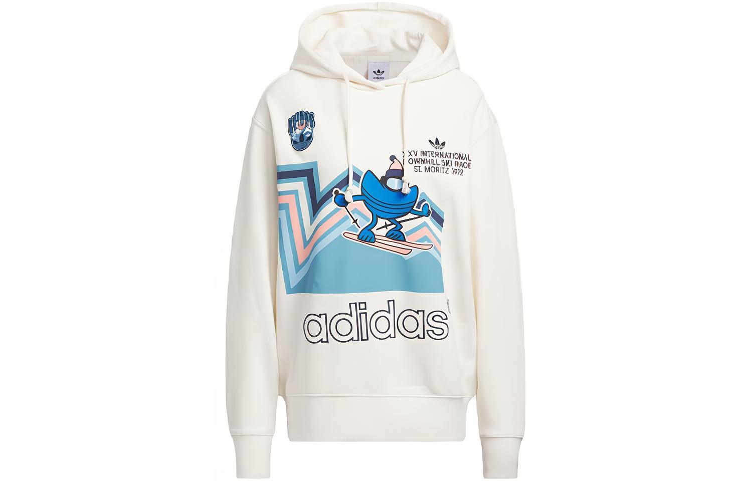 

Adidas Originals Sweatshirts Women s Pink White Hooded Moderate Regular IT1741 M