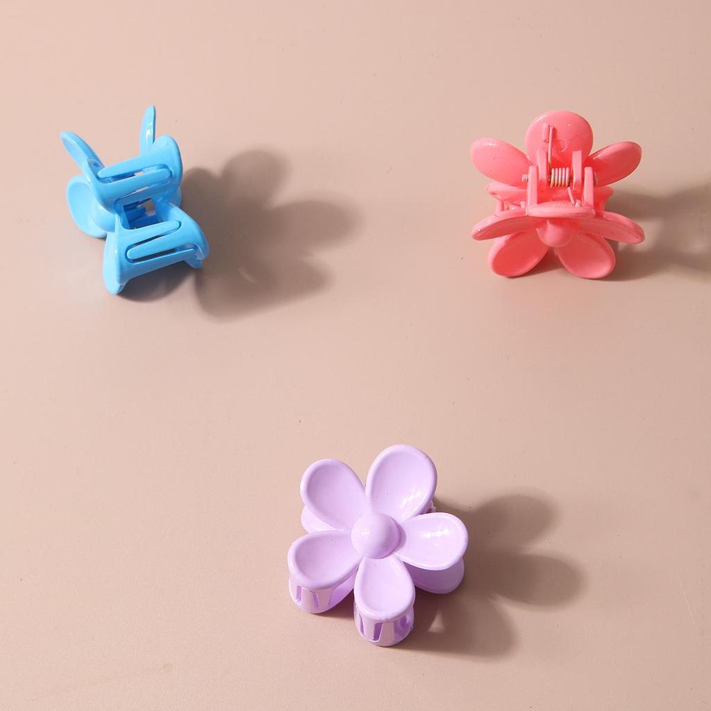 Colorful 3.5cm Sweet Flower Hair Claw Clip for Ponytails