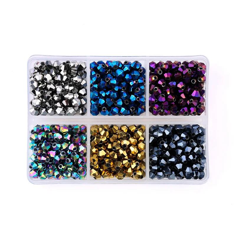 600pcs/lot 4mm Plated Color 5238 Bicone Beads Loose Spacer Beads Austria Jewelry Beads for Sewing Diy Supplies Jewelry Making