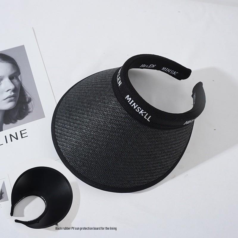 Women's Fashionable Wide Brim Sun Hat - Versatile Hollow Top for Outdoor Sun Protection and Cycling