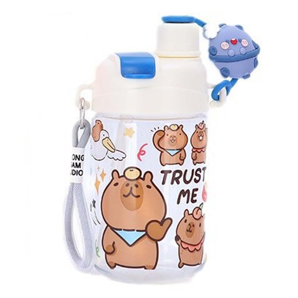 Large Capacity Capybara Water Bottle TPR 600ML Double Drinking Cup Cartoon Children Cup  Kids