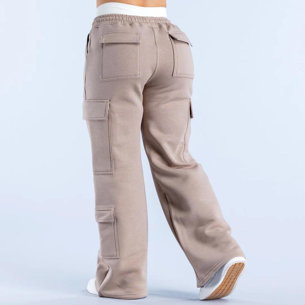 Trendy European and American Cotton Casual Pocket Loose Straight-Leg Pants