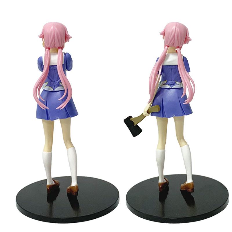 17cm With Box Anime Future Diary Mirai Nikki Gasai Yuno Anime Uniform Dress Standing Posture Action Figure Model Toy Thanksgivin