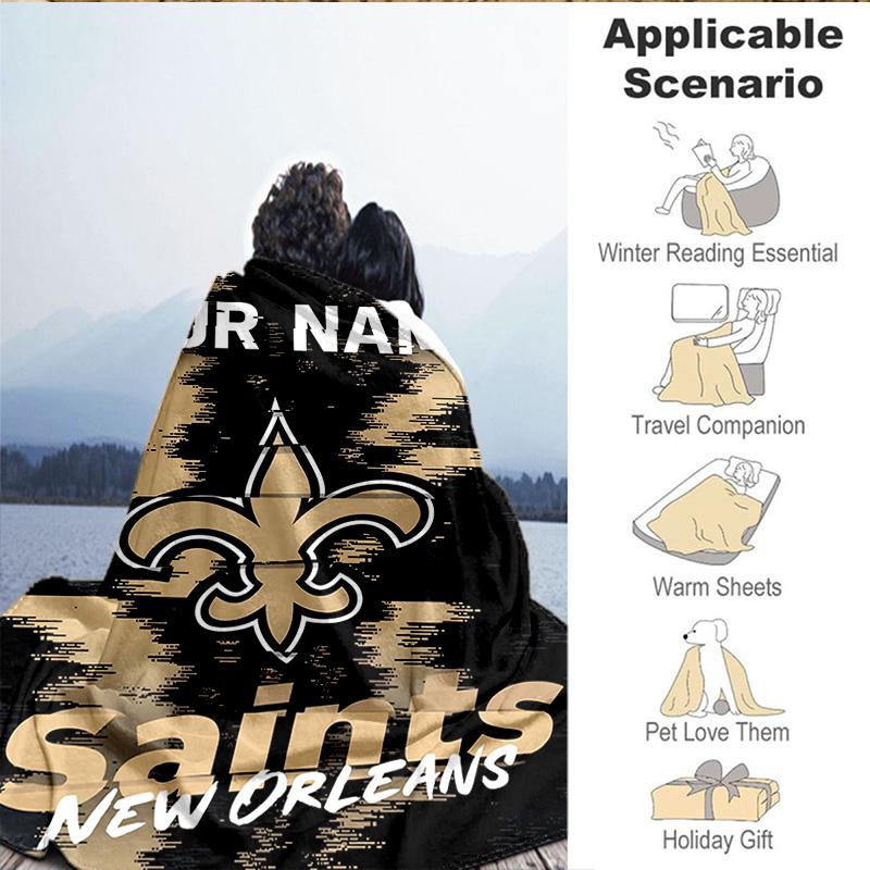 Custom Name Blanket Golden Saints Logo Blanket Bedding Blanket for Travel, Camping, Living Rooms, Offices, Sofas, Fan Christmas gift