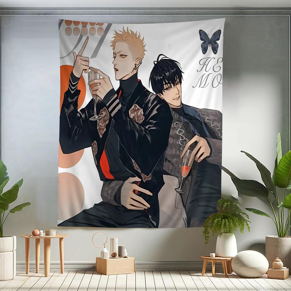 Old Xian 19 Days Collection Wall Tapestry Iconic BL Manga Characters, Modern Aesthetic, Cozy Room Decor for Yaoi & Webtoon Fans 100X70CM
