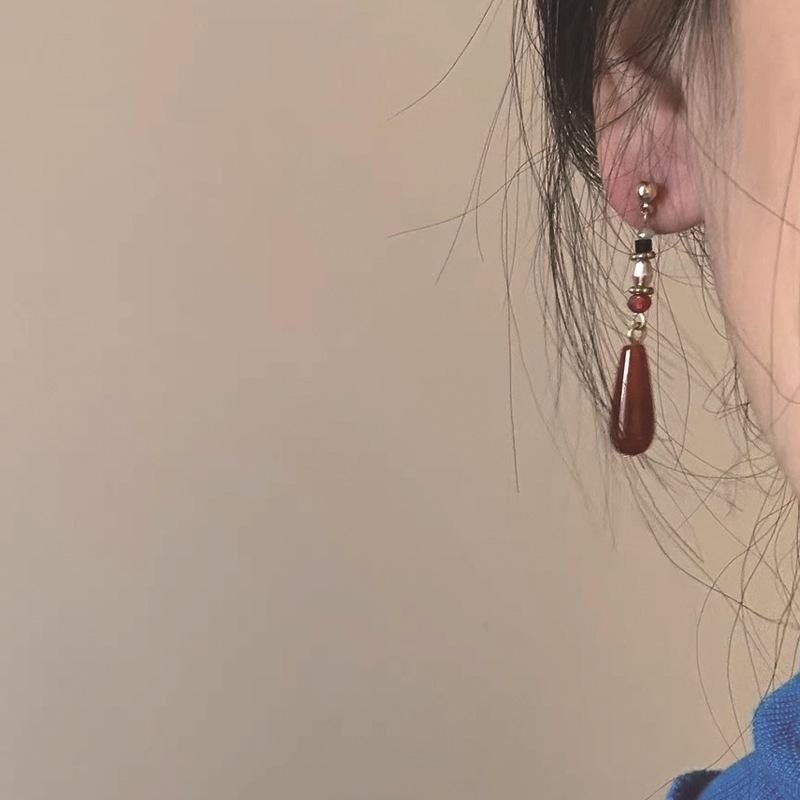 Long Style Unique and Niche Water Droplet New Chinese Earrings