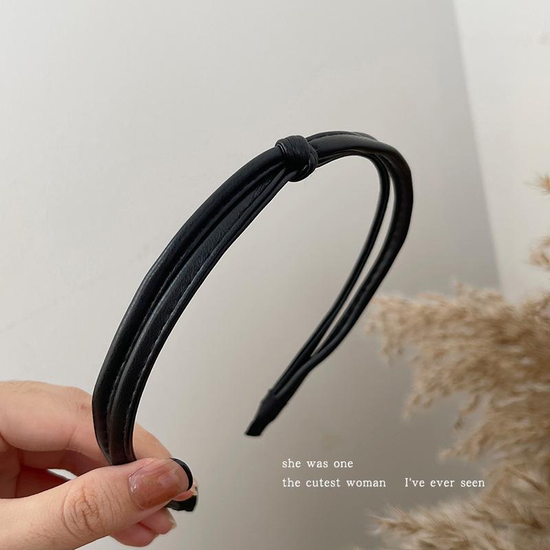 Új egyszínű hajkarika hajpánt Elegáns fejfedő női haj kiegészítők arcmosó hajpánt bőr fejpánt nőknek