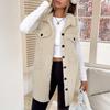 Women's Fuzzy Fleece Vest Casual Oversized Sleeveless Sherpa Jacket Button Down Fluffy Vest for Fall Winter