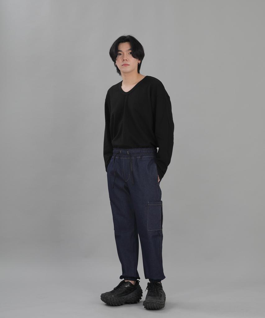 Seinteukeulu In-House Cargo Jogger Pants Ihc-359 Indigo Denim Brs