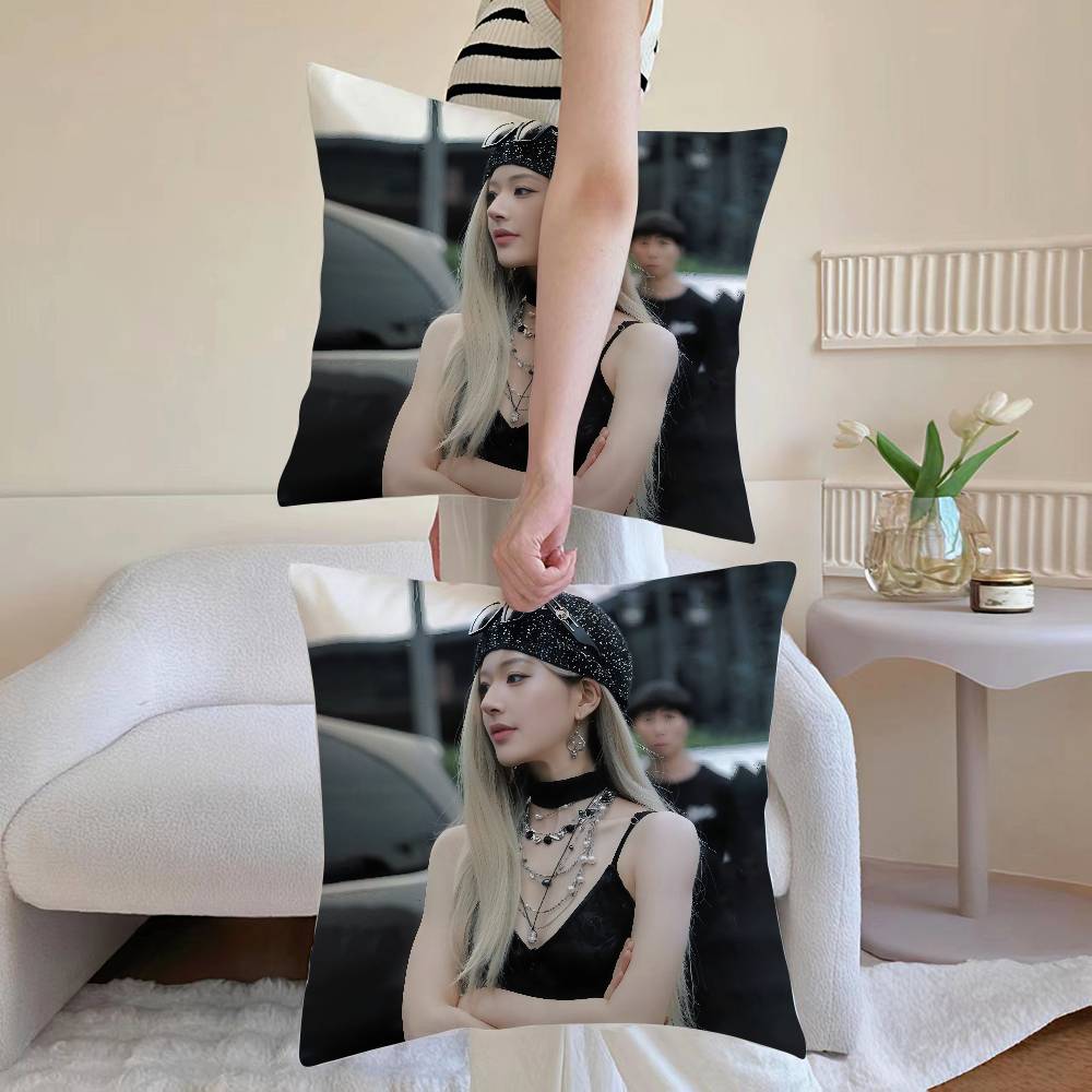 

R-Rosy Zhao Pillow Case Anti-dustmite Pillowcase Invisible zipper silky Sofa cushion cover 12x12Inch