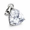 Natural White Sapphire Pendant Trillion Cut 18.65 Ct Sterling Silver September Birthday Birthstone