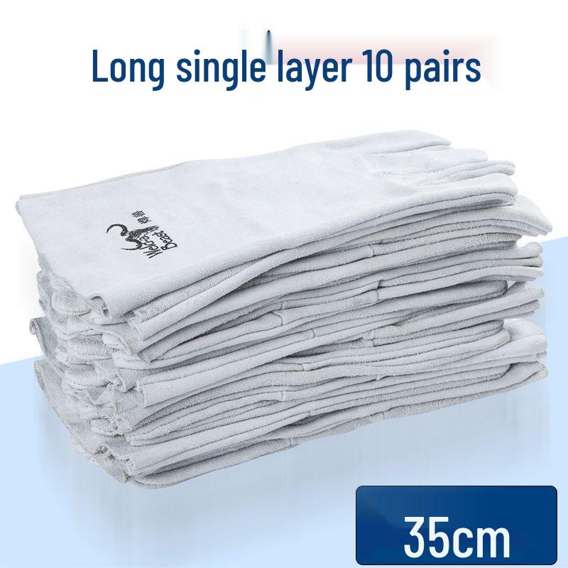 Cowhide Heat-Resistant Welding Gloves - Anti-Scald, Wear-Resistant, Long Labor Protection