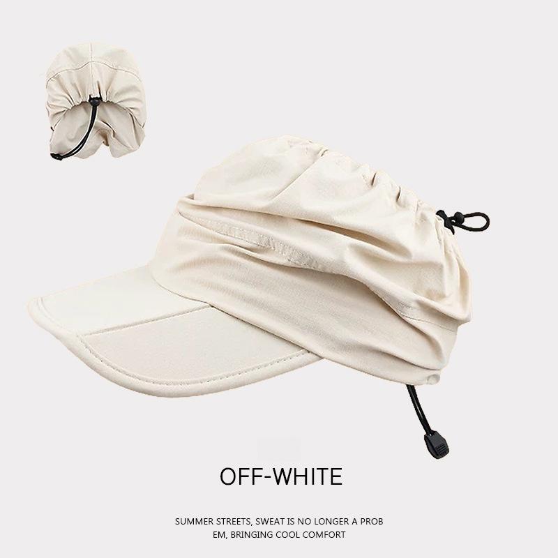 

Unisex Adjustable Drawstring Baseball Cap Quick Dry Foldable Breathable Summer Sun Protection Hat for Men Women 55-59 бежевый