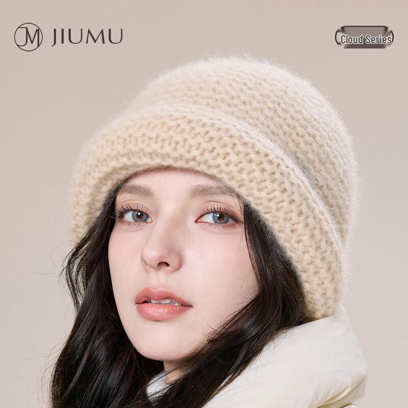 

JIUMU Women s Warm Cashmere Blend Knitted Bucket Hat One Size Fits All