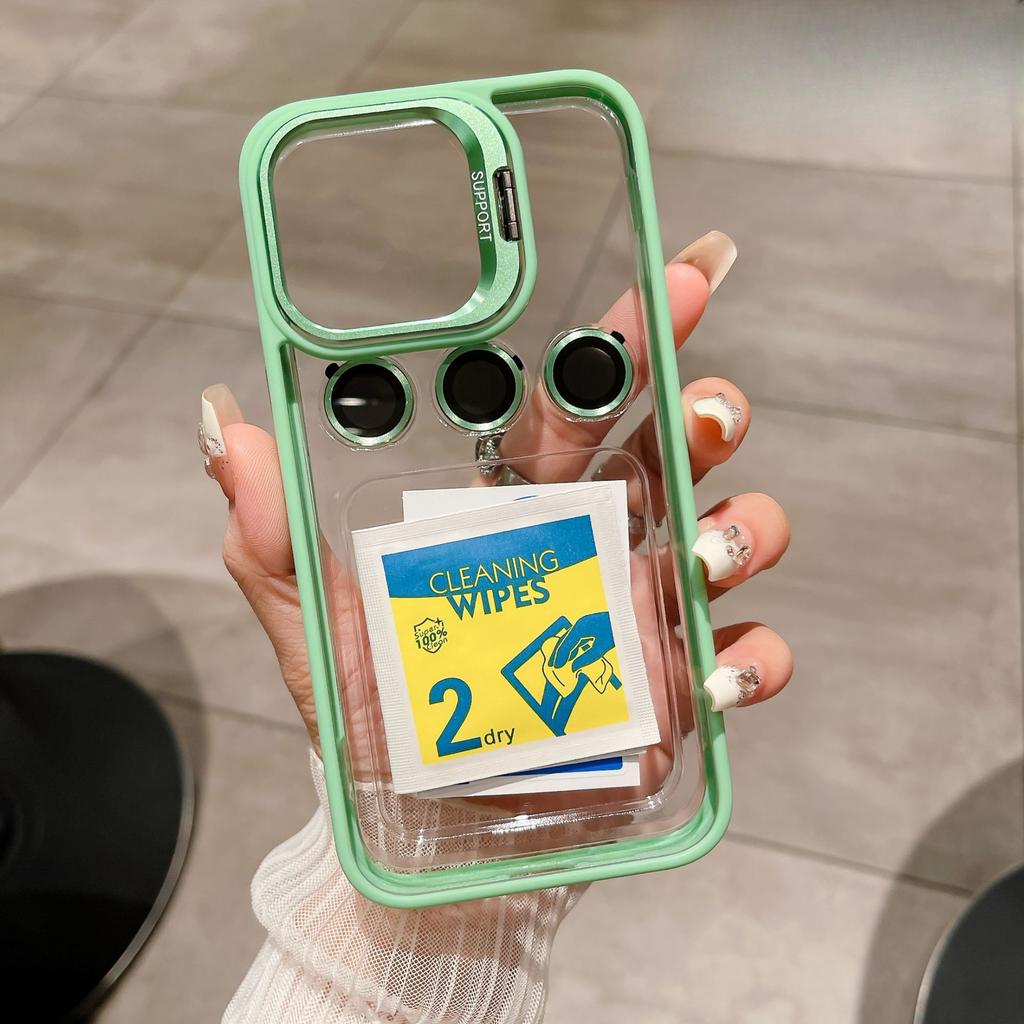 Applicable To IPhone15 Promax Mobile Phone Case Anti-fall Lens Film Apple 16 Protective Case 14 Invisible Bracket