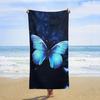 Blue butterfly Beach Towel for Family stuffs friends Gifts Quick-Dry Sand free For Bath Yoga Tourism Beach Camping Swimming GYM