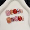 10 Pcs Cute Cartoon Pattern Handmade Press On Nails Full Cover False Nail Tips Stick On Manicure