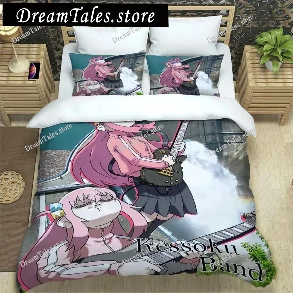 Anime Girl Lonely Rock Art Print Three Piece Bedding Set Article Children Or Adults For Beds Quilt Covers Pillowcases Bedding741