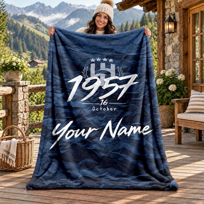 Al Hilal Riyadh Custom Name Flannel Blanket Personalized Soft Warm Plush Throw Blanket Customized Gift for Family Friends