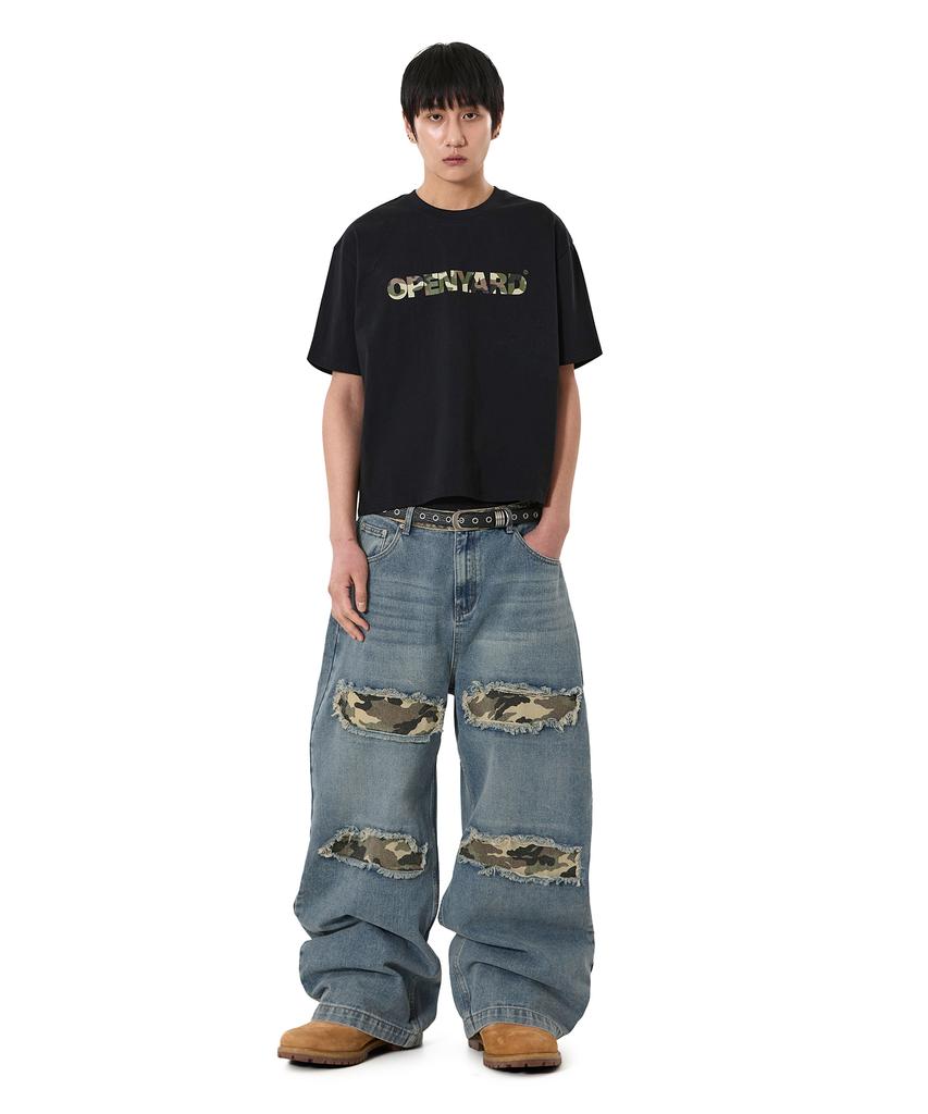 Opeunyadeu(Owai) Opyd Camo Crop Tee - Black