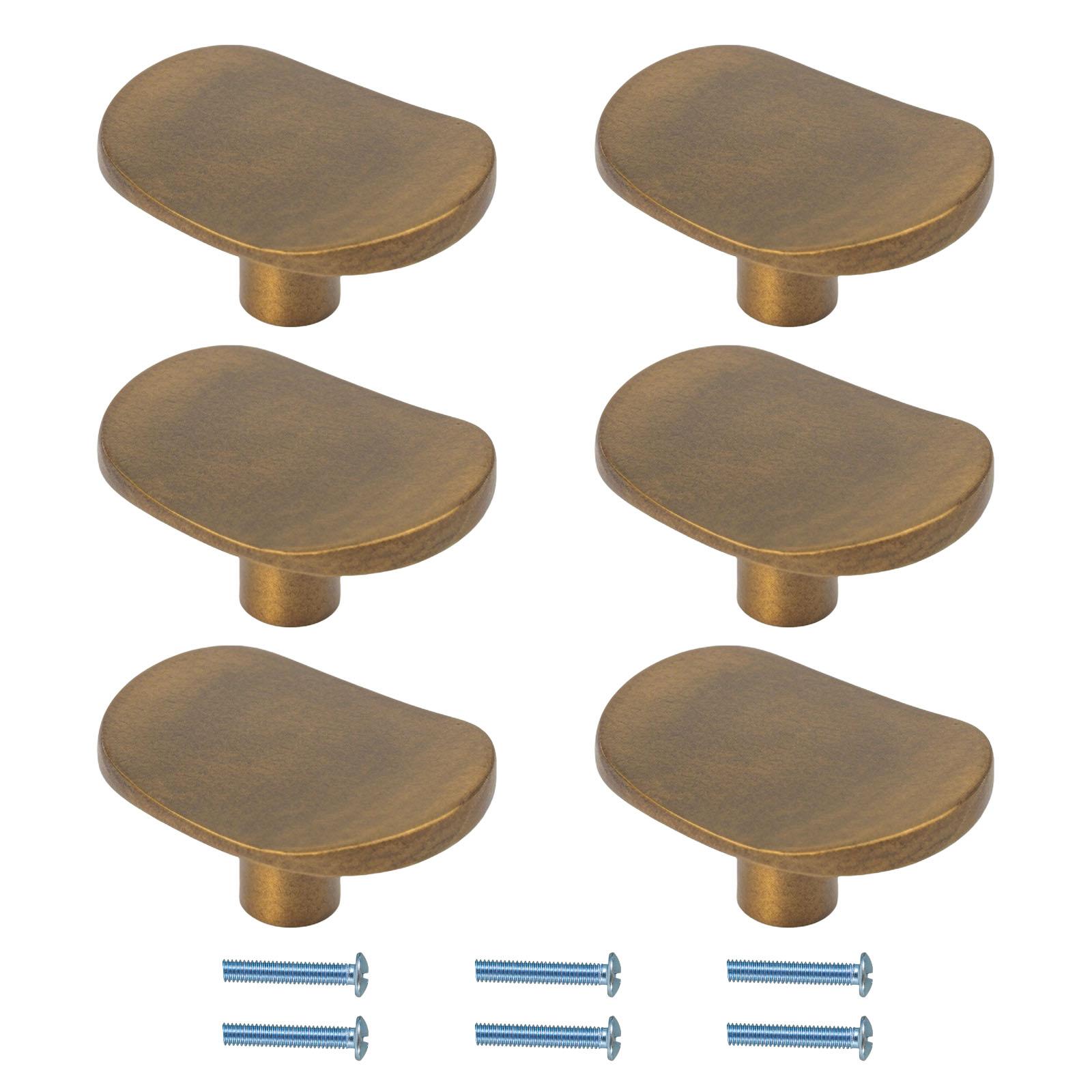 

6 шт. Античная латунь сплав цинка Цельные мебельные ручки, Винтажная латунь Одно отверстие Ящик Квадратные ручки для шкафов и комодов