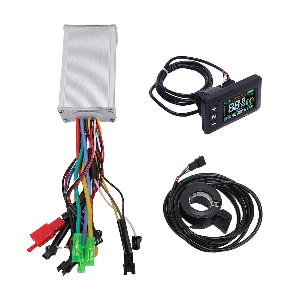 Electric Motor Controller Kit 3 Mode Sine 17A Controller with 130X Thumb Throttle LCD Display Panel