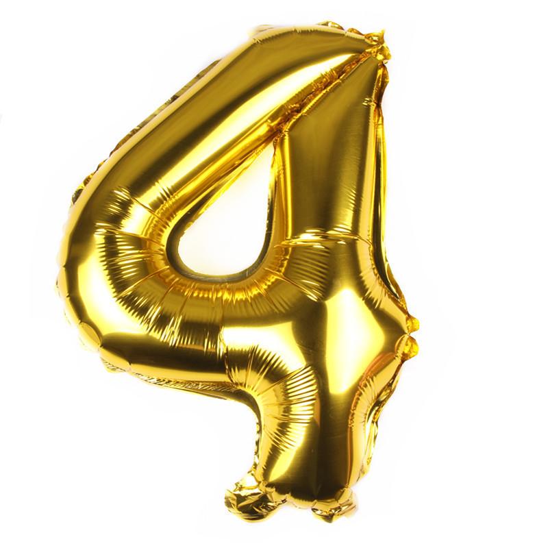 16-Inch Us Version Of Thin Body Digital Birthday Party Decoration Props Decoration Aluminum Film Balloon Digital