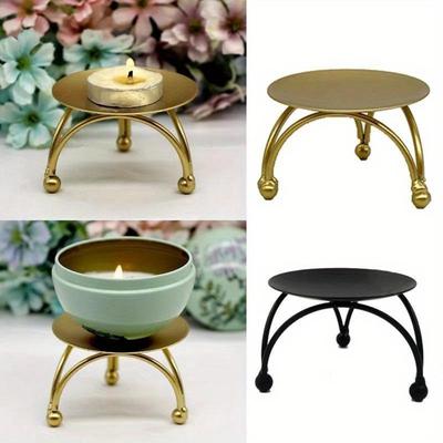 1PC Iron Plated Candle Holders Pillar Metal Plate for Wedding Party Festival Candlestick Holder Art Home Decoration