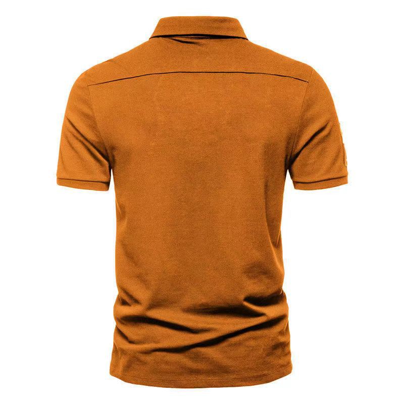 Summer Embroidered Short-Sleeved Tops Polo Shirts Men Free Ironing Business Men's Large Size Loose Polos