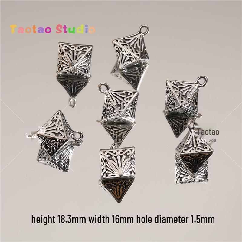 Tibetan Antique Silver Flower Spacer Beads Pendant for DIY Jewelry