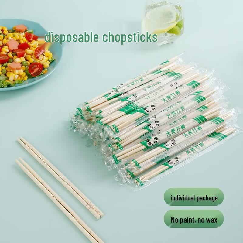 Commercial Individually Wrapped Disposable Bamboo Chopsticks 750 Pairs