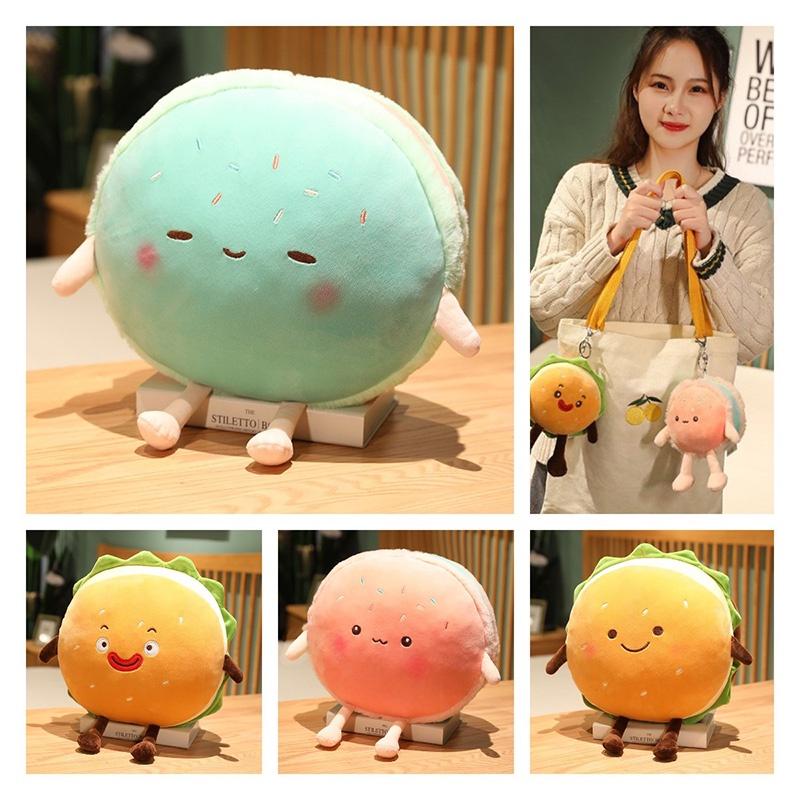 Hamburger Plush Toy With Pp Cotton Soft Filling For Kids Gift And Cozy Hand Warmer
