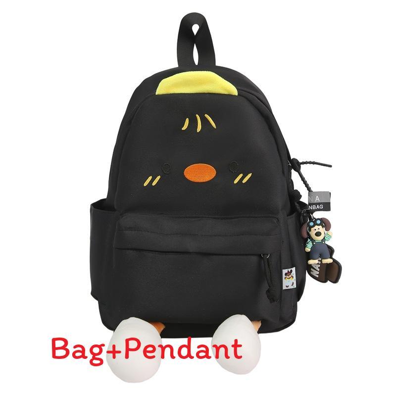 Kawaii Duck Backpack With Soft Nylon Material And Zipper Closure For Travel