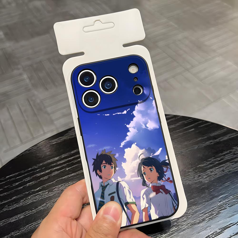 A-Anime Your N-Name Phone Case For IPhone 17 Air 16 E Pro Max 15 14 13 Mini 12 Pro 11 Max Plus Black Soft Shell