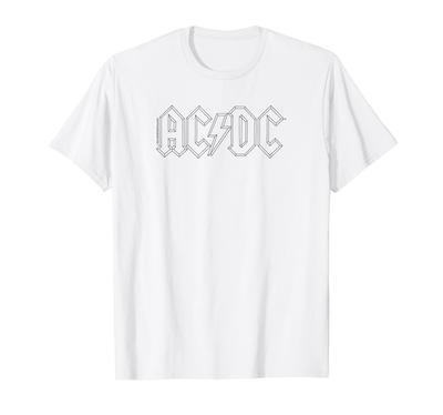 Offizielles AC/DC Schwarzes Umrisslogo Rockmusik Band T-Shirt