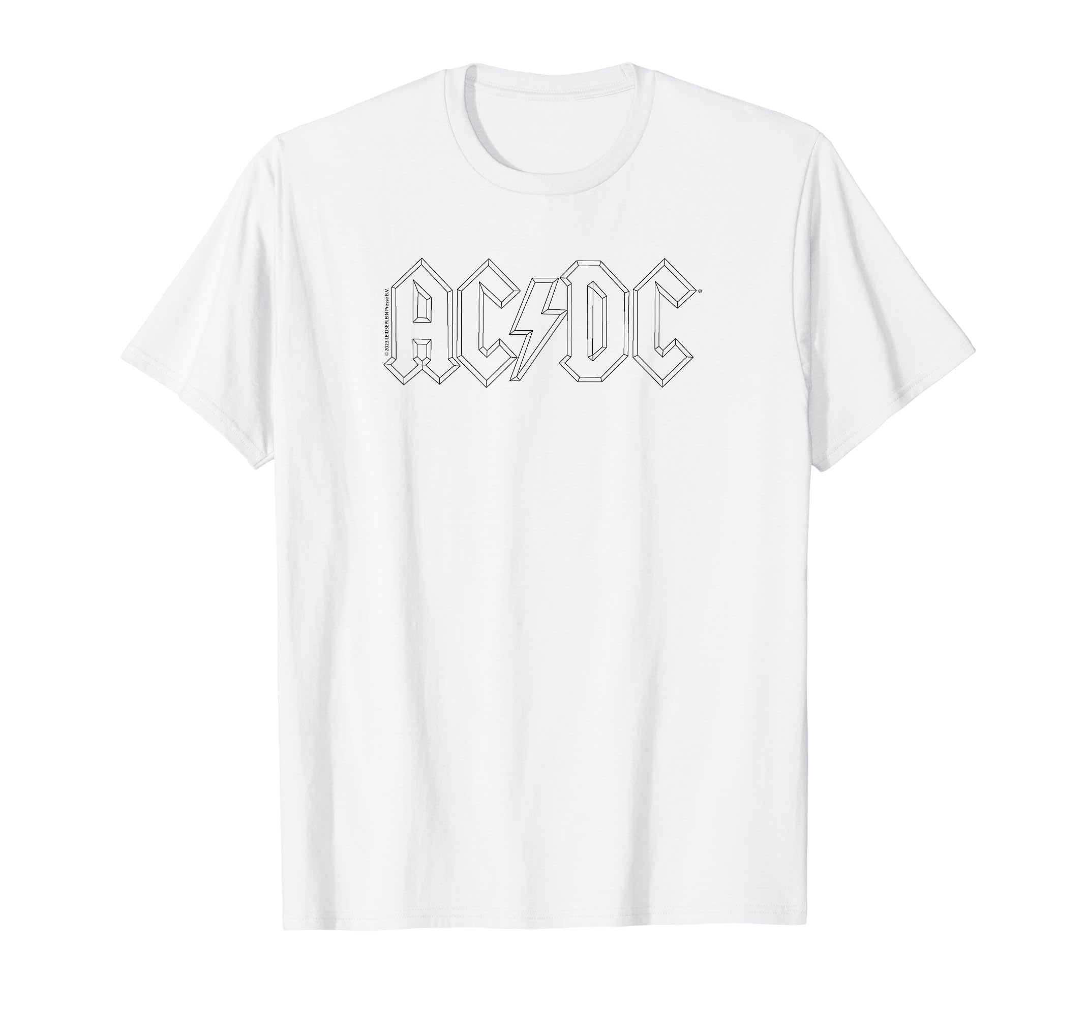 Официальная футболка AC/DC с черным контуром логотипа, для рок-музыки