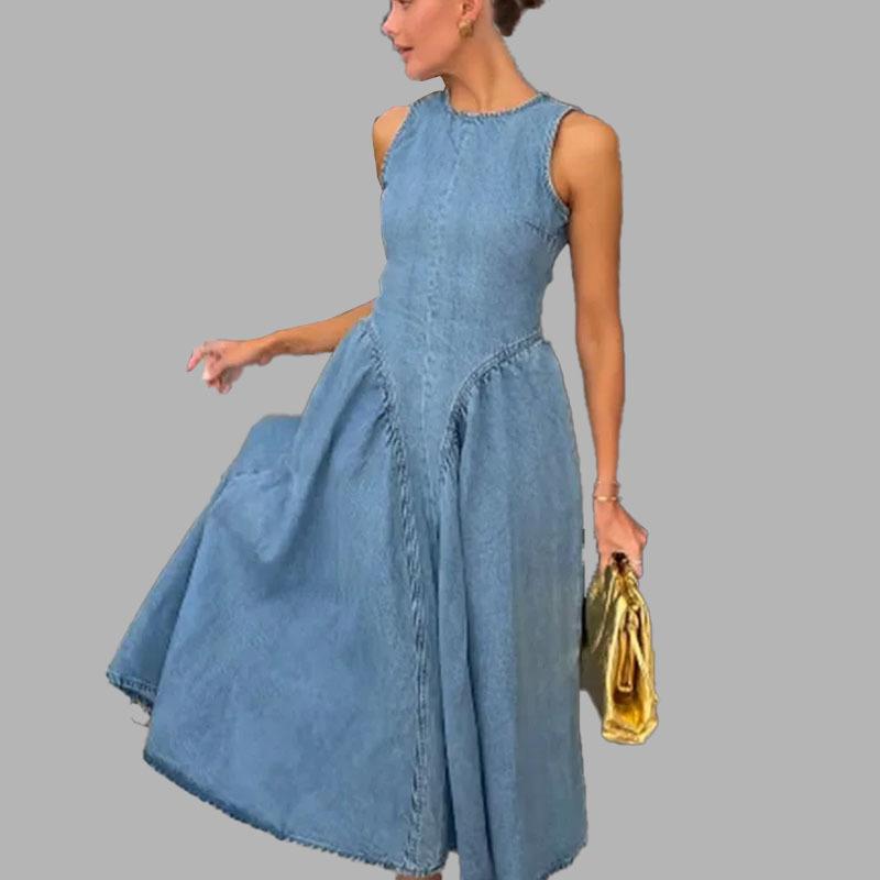 Warm Season Fashion Latest Women's Casual Temperament Elegant Slim Sleeveless French Dress