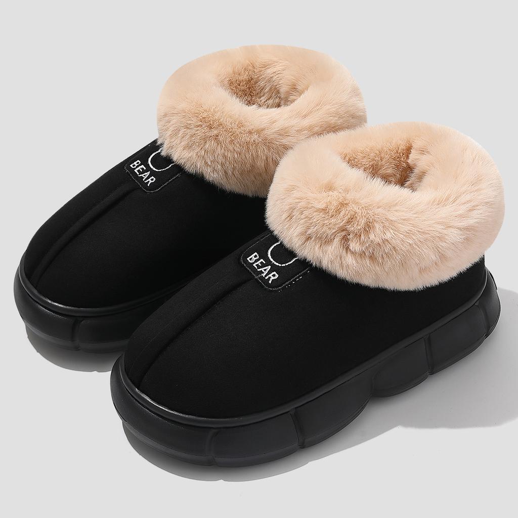 Plush new autumn and winter indoor home protection snow shoes non-slip thick-soled cotton shoes outer wear