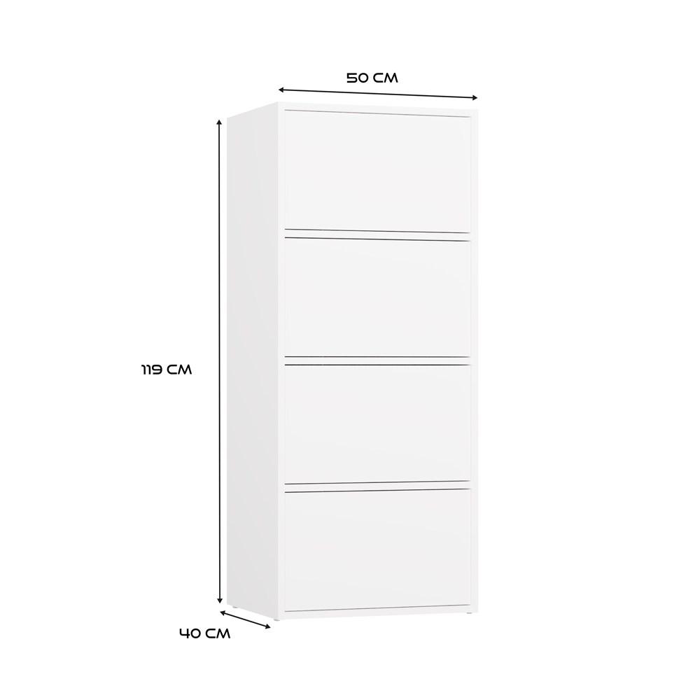 ALMA WHITE Kommode 4 Türen 4 Regale