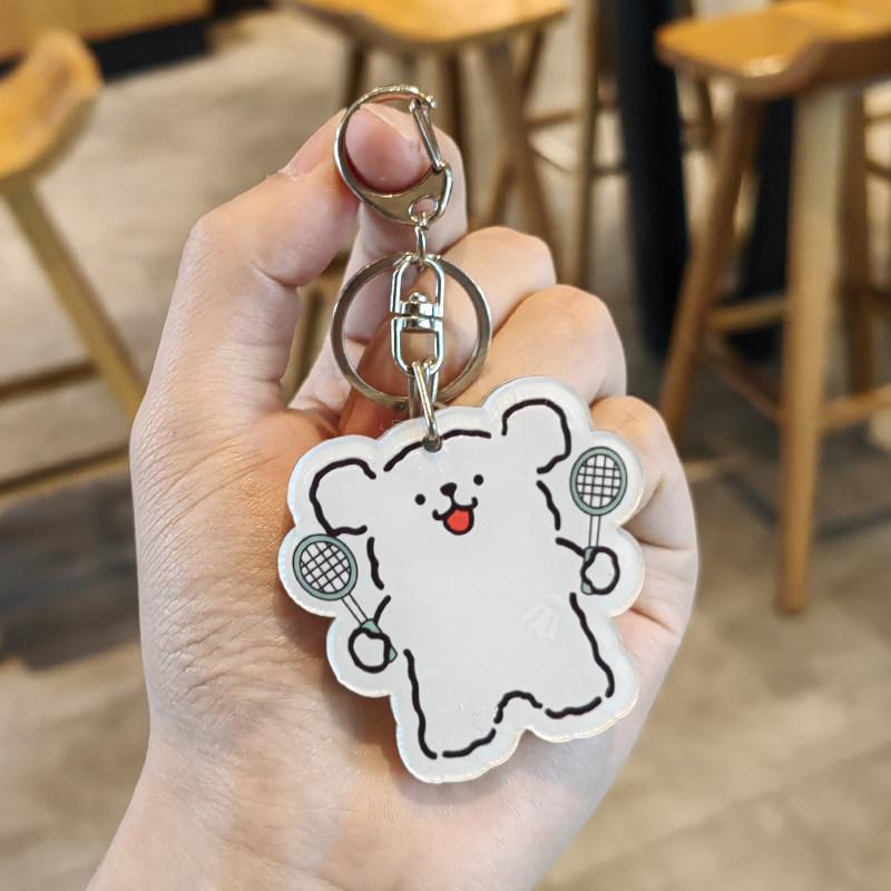 Creative Acrylic Badminton Shuttlecock Charm Keychain – Cute Pendant for Couples, Students, and Backpacks