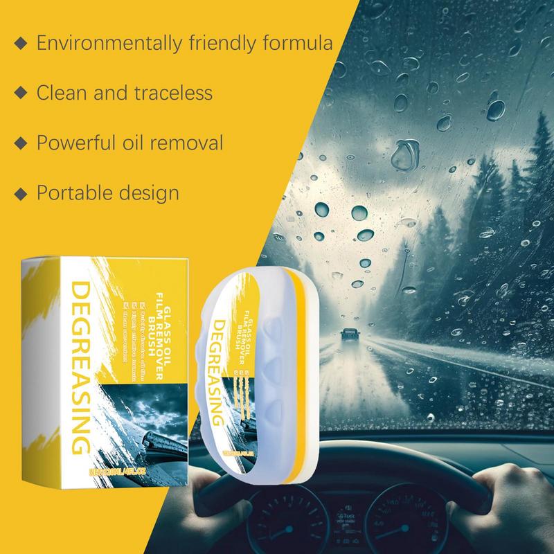 Car Glass Oil Film Cleaner Windshield Oil Film Cleaner Car Oil Film Cleaning Brush Glass Oil Film Remover Front Windshield