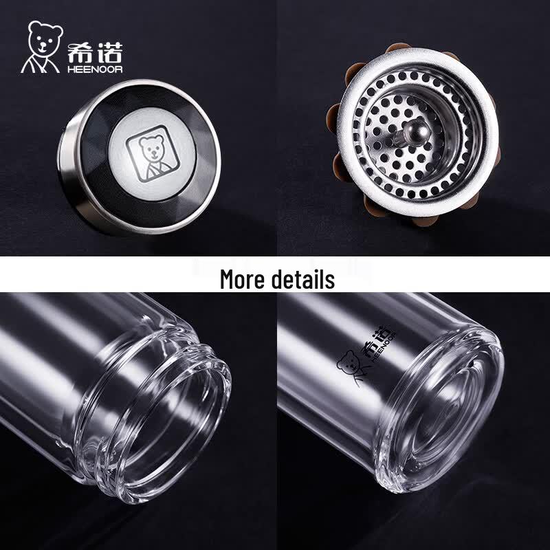 Xinuo 340ml Double-Layer Glass Mug with Tea Infuser