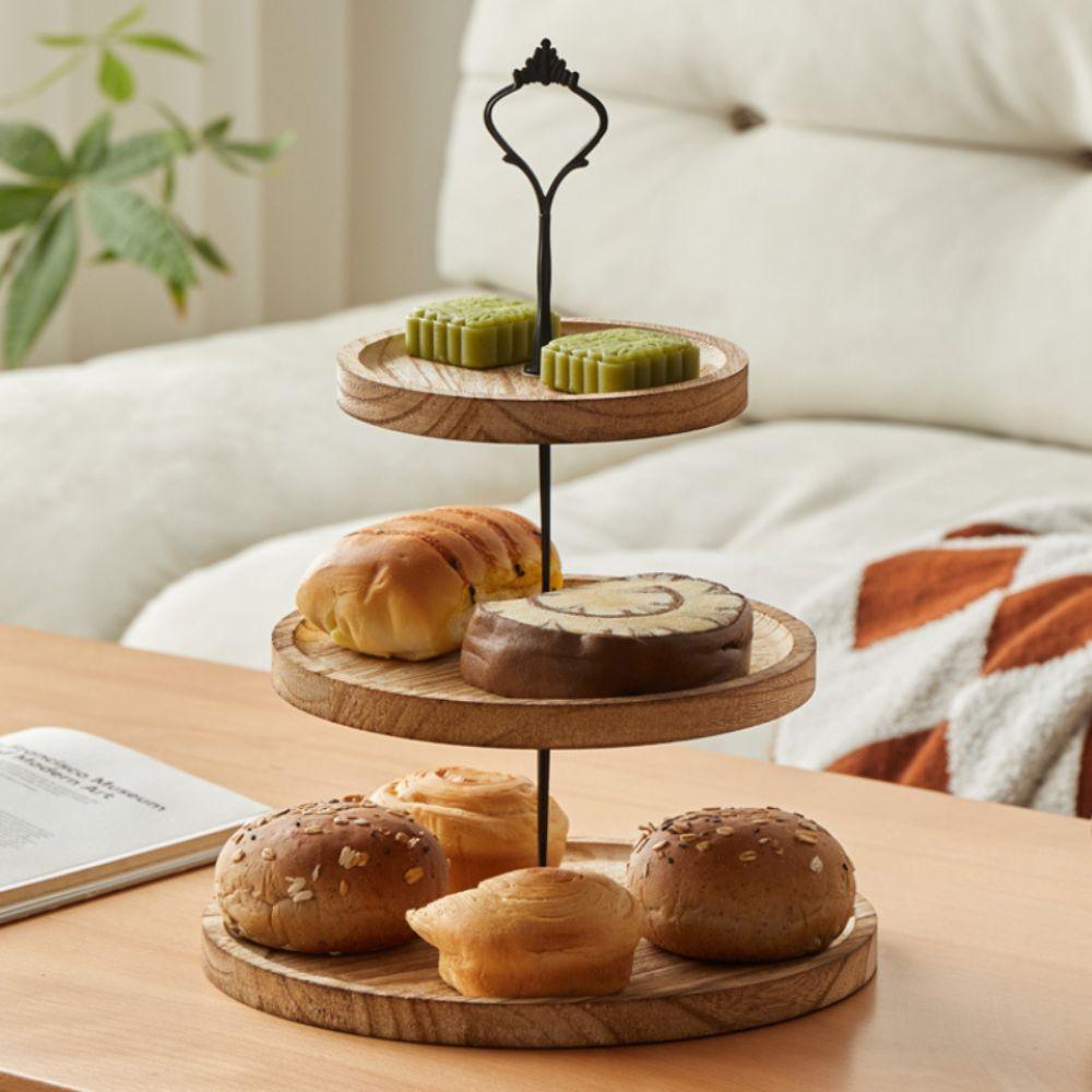 2/3-layer Decorative Cake Stand Wooden Material Snack Dish New Dessert Display Rack  Tea Party
