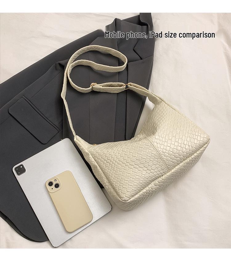 Korean Style Women's Woven Shoulder & Crossbody Bag with Adjustable Strap