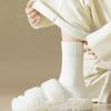 1 Pair Women's Winter Warm Socks Snow Markron Color Thick Plush Hairy Soft Postpartum Stockings Floor Sleep Socks